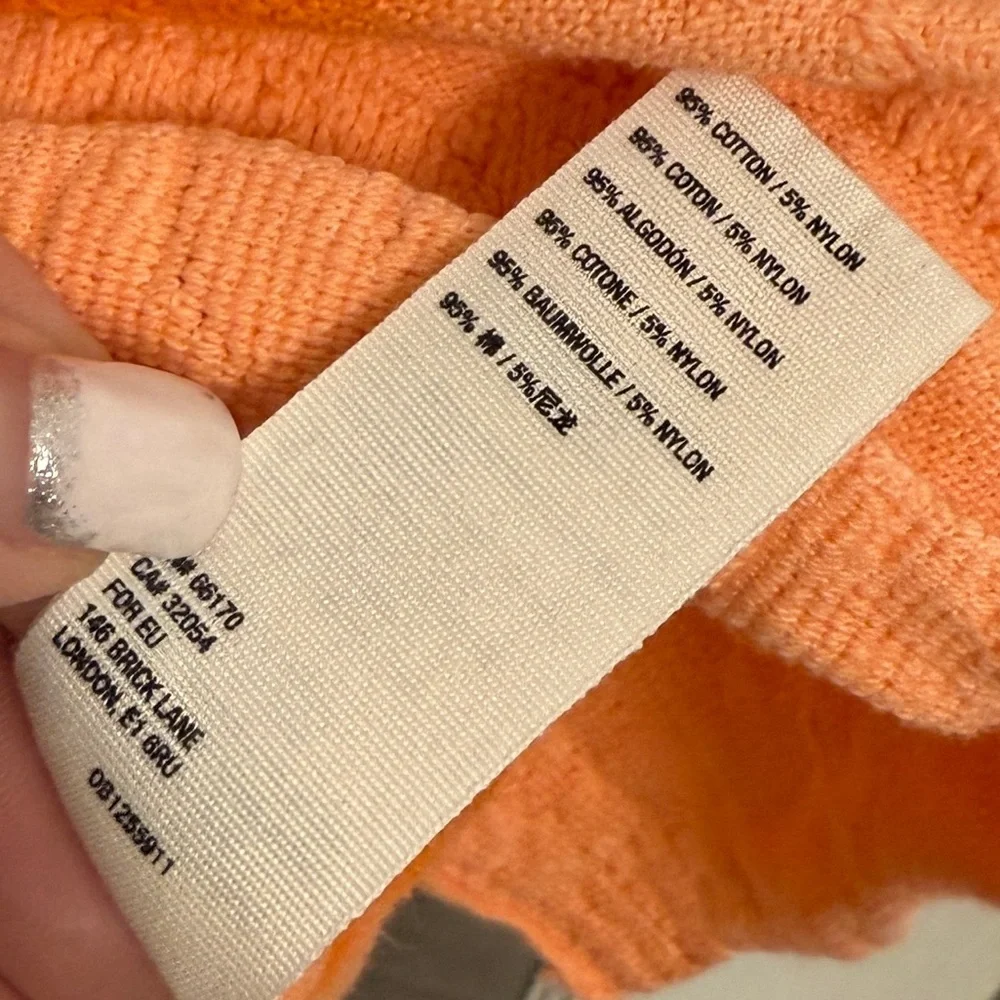 FREE PEOPLE Women’s Tie Dye Orange Sunrise Polo Henley Pullover Sweater Size M